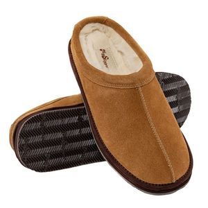 Mypillow Myslipper Men's Leather Uppers Faux Fur Lining Size 9